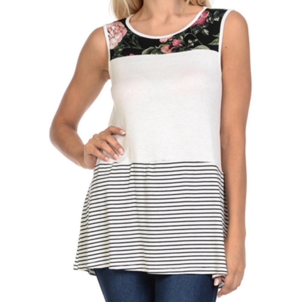 Floral Block Tank Top